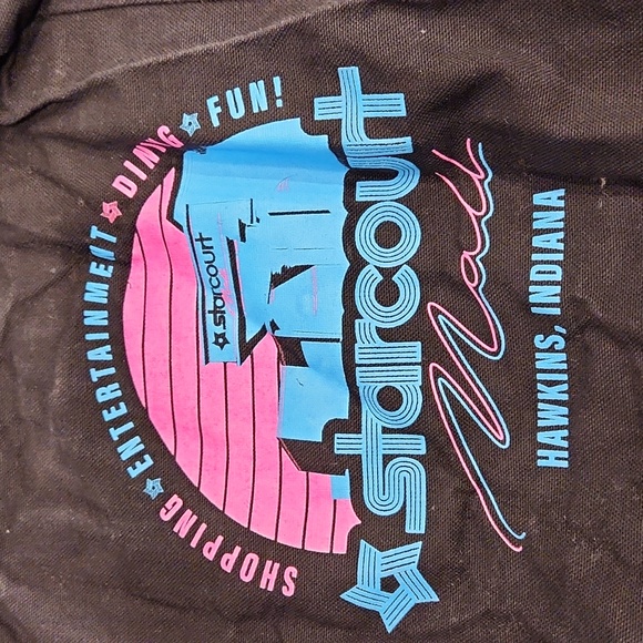 STRANGER THINGS POP UP STORE EXCLUSIVE STARCOURT NEON PINK BLUE TOTE BAG - Picture 6 of 8